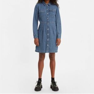 Levi’s Ellie Denim Button-Up Dress Medium